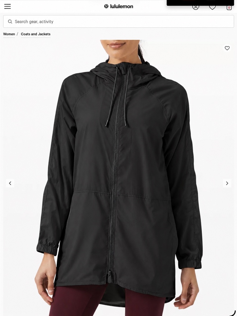 Lululemon Black Seek The Sky Jacket